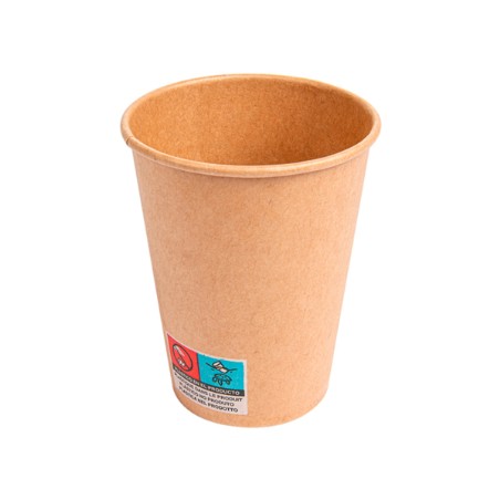 VASOS CARTON 270ML MARRON 100U.